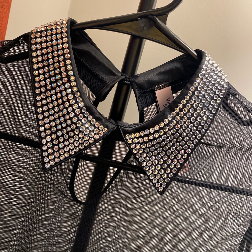 Bejeweled Mesh LS Bodysuit